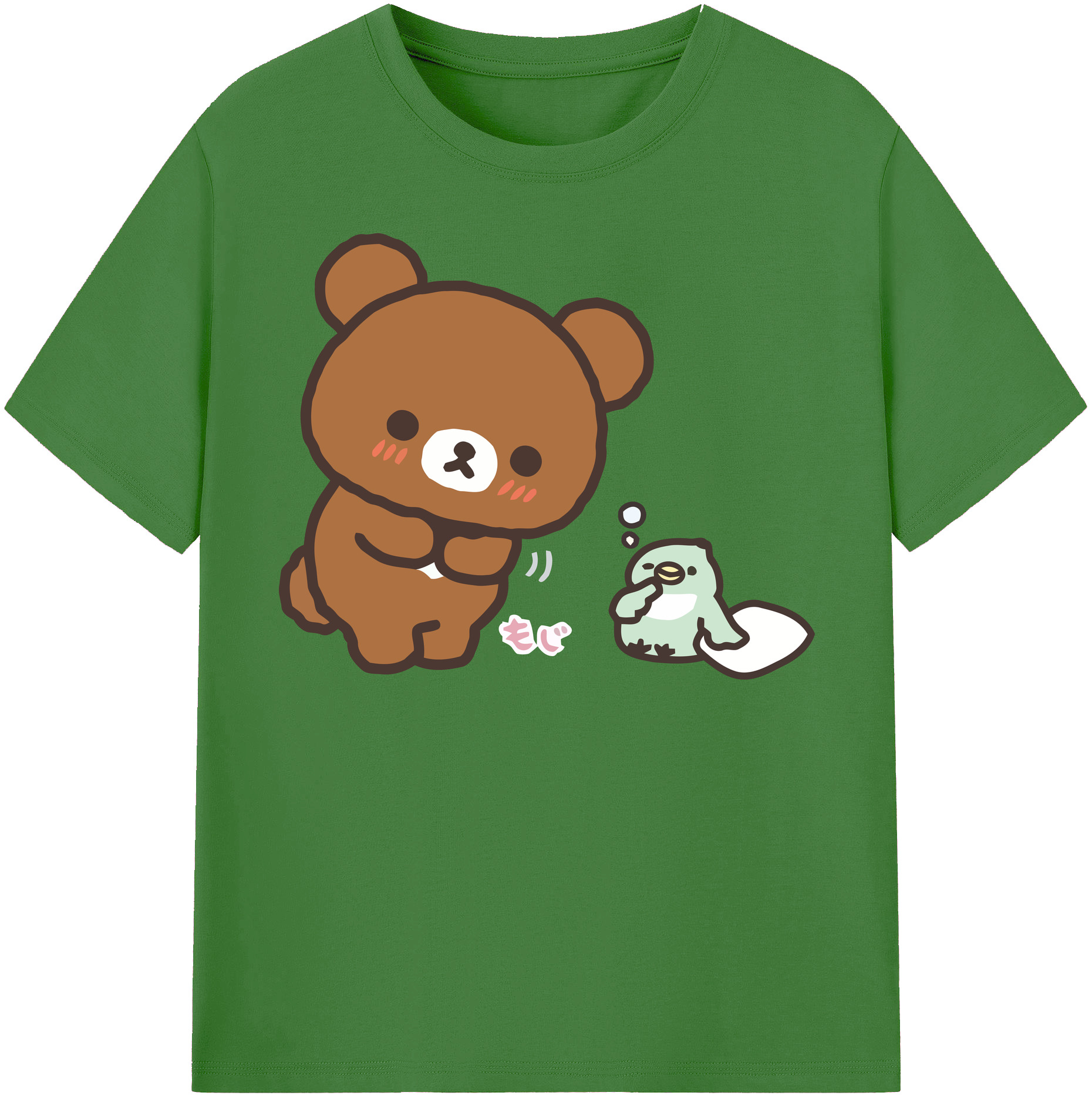 （画像用） リラックマ リラックマ キイロイトリ Rilakkuma Korilakkuma Kiiroitori レディースカジュアルプリントTシャツ（綿100％）